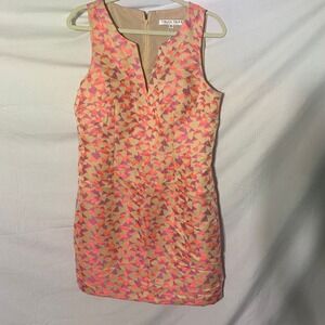 Trina Turk‎ Orange Geometric Sleeveless Sheath Dress Size 14